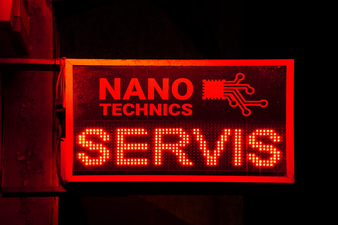 A sign for nano technics servis.