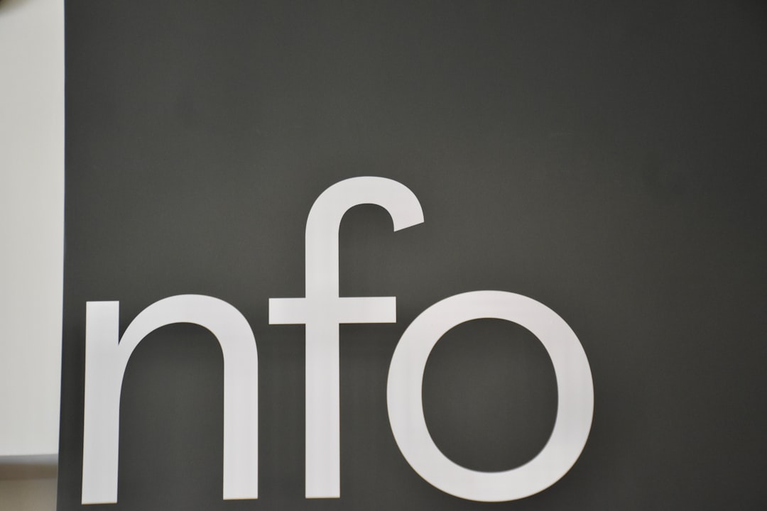 White letters nfo on dark gray background