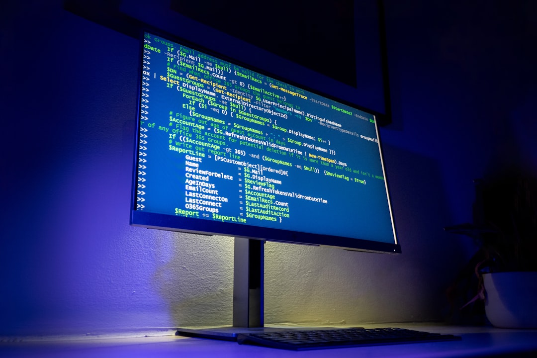 Code is displayed on a computer screen.